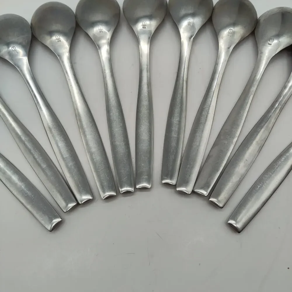 11X Tbsp Gourmet Settings LOFT Stainless Flatware Oval Soup Table Spoons